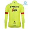 Tenue Cycliste Manches Longues et Collant à Bretelles 2018 Trek-Segafredo Hiver Thermal Fleece N002